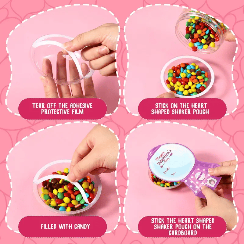 💝Candy Cards Gift Sets🍬36/18 Pcs with Plastic Domes, DIY Treat Holders for Classroom Exchange, Kids & Couples 🎁