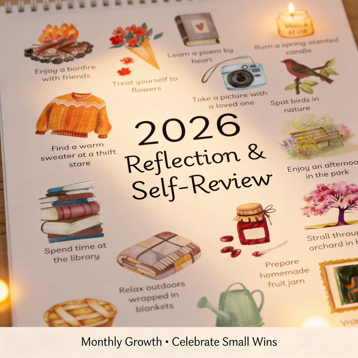 ✨2026 Bucket List Spiral Calendar: Slow Down & Savor the Seasons📅