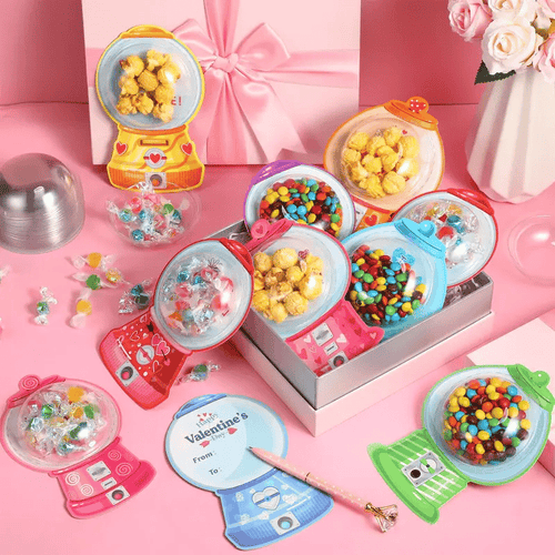 💝Candy Cards Gift Sets🍬36/18 Pcs with Plastic Domes, DIY Treat Holders for Classroom Exchange, Kids & Couples 🎁