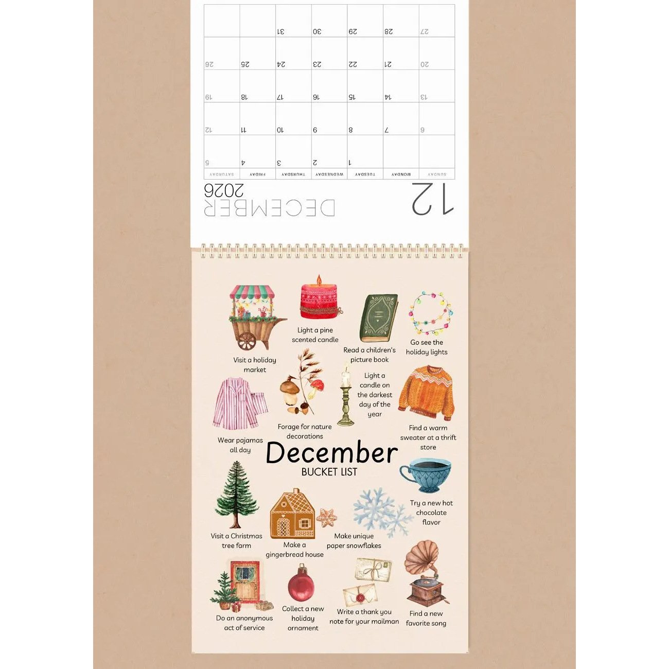 ✨2026 Bucket List Spiral Calendar: Slow Down & Savor the Seasons📅