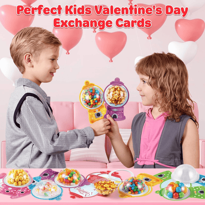 💝Candy Cards Gift Sets🍬36/18 Pcs with Plastic Domes, DIY Treat Holders for Classroom Exchange, Kids & Couples 🎁