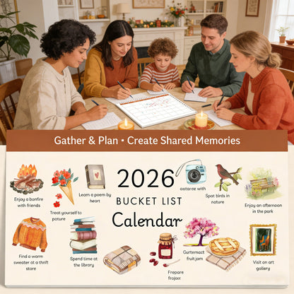 ✨2026 Bucket List Spiral Calendar: Slow Down & Savor the Seasons📅